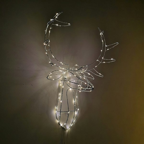 Samuel Alexander 70cm Festive Christmas Indoor Outdoor Twinkling LED Reindeer Head in Warm White