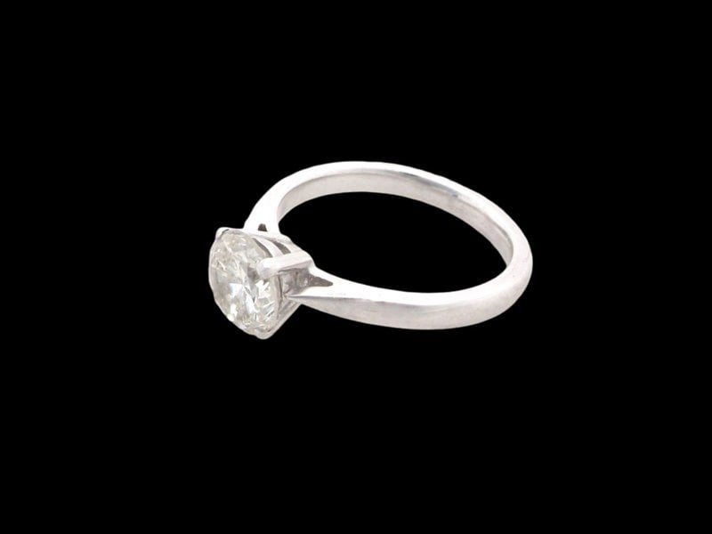 Vintage Tom Solitaire 1.73 Carat Diamond 18 Carat White Gold Ring