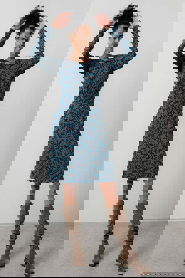 Halmore Long Sleeve Jersey Dress Navy | Lily and Me Clothing