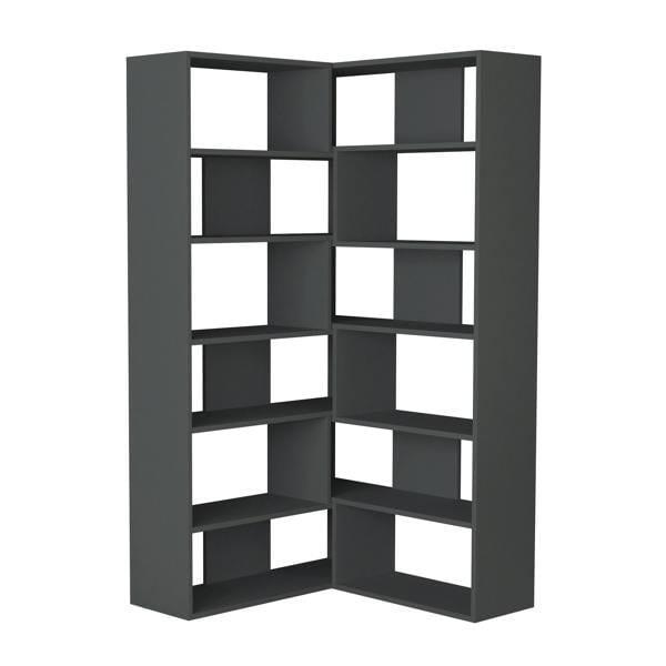 Decortie Molly Corner Bookcase 5 Tier Wall Mounted 178.6x93.6x29.6cm