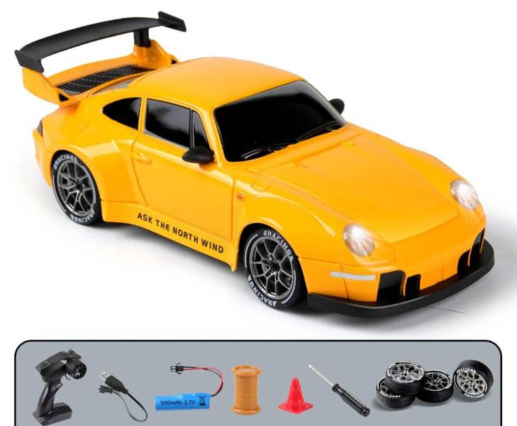 Dyzi Remote Control Drift Car LED Lights High-Speed 4WD Rechargeable Sports Toy