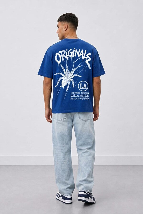 London Attitude Originals Oversized Heavyweight Spider Graphic T-Shirt