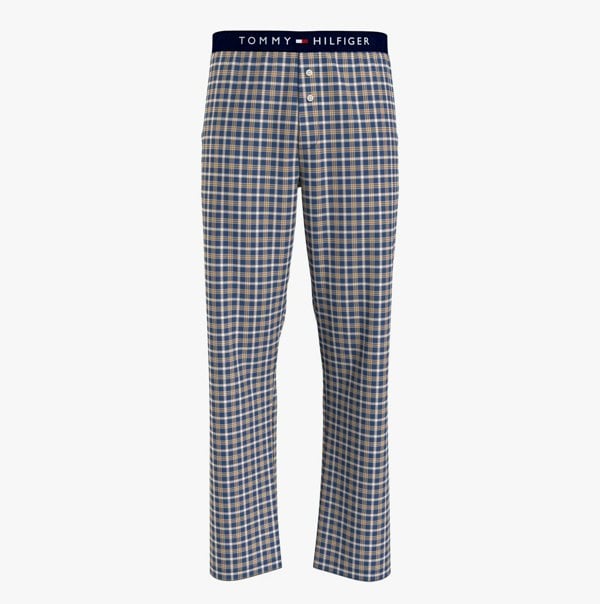 Tommy Hilfiger TH ORIGINAL WOVEN PRINT Mens Lounge Trousers Julot Check Deep Indigo
