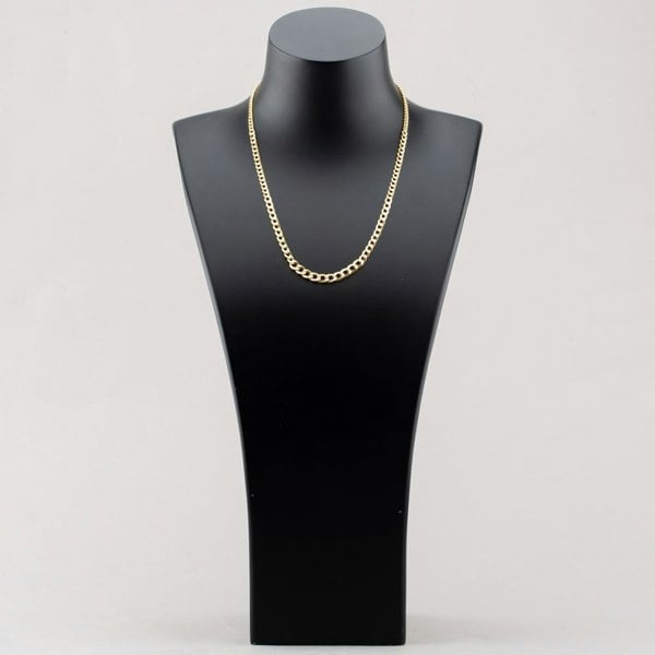 T. H. Baker 9ct Yellow Gold 18 Inch Flat Graduated Curb Chain Necklace NBE028