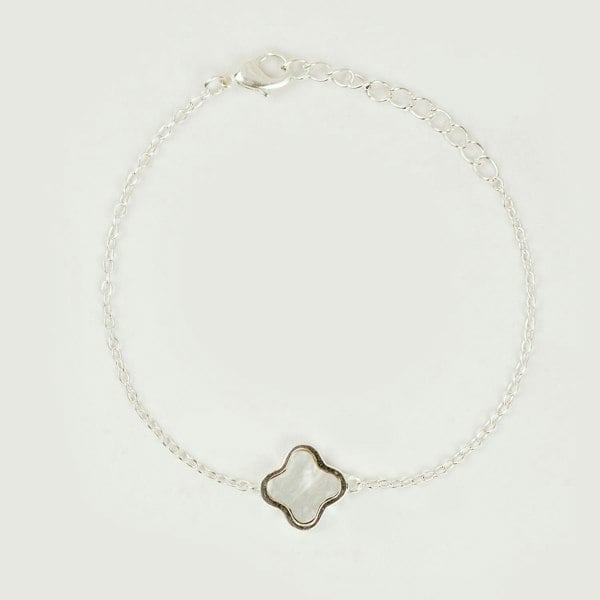 Lila Rasa Clover Bracelet Silver - Mother of Pearl