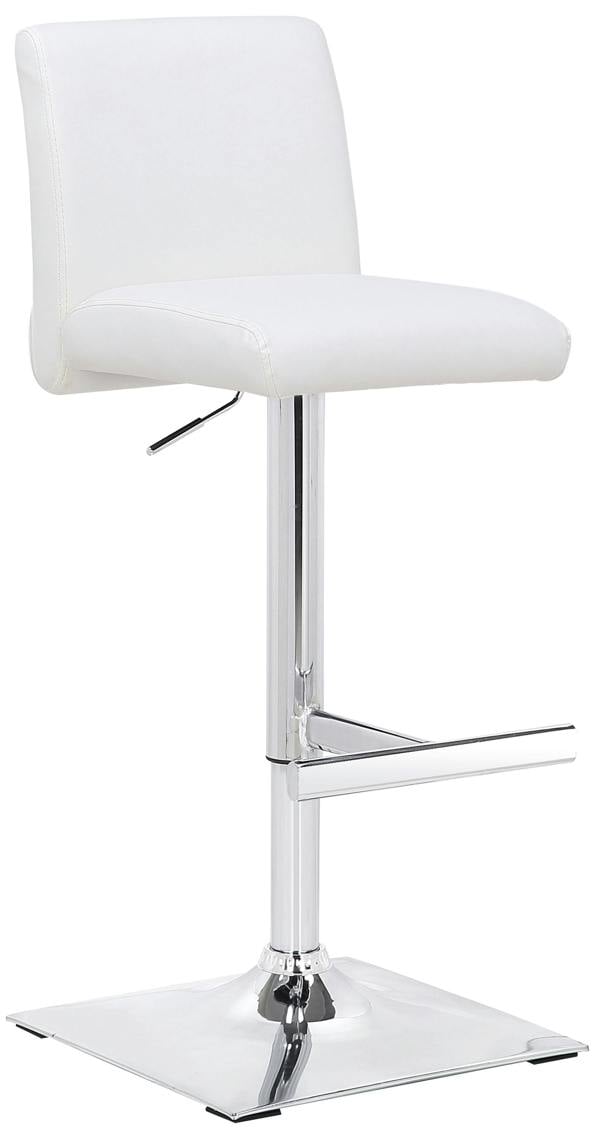 Lamboro Snella Breakfast Bar Stool, Chrome Footrest, Height Adjustable Swivel Gas Lift, Home Bar & Kitchen Faux-Leather Barstool, White