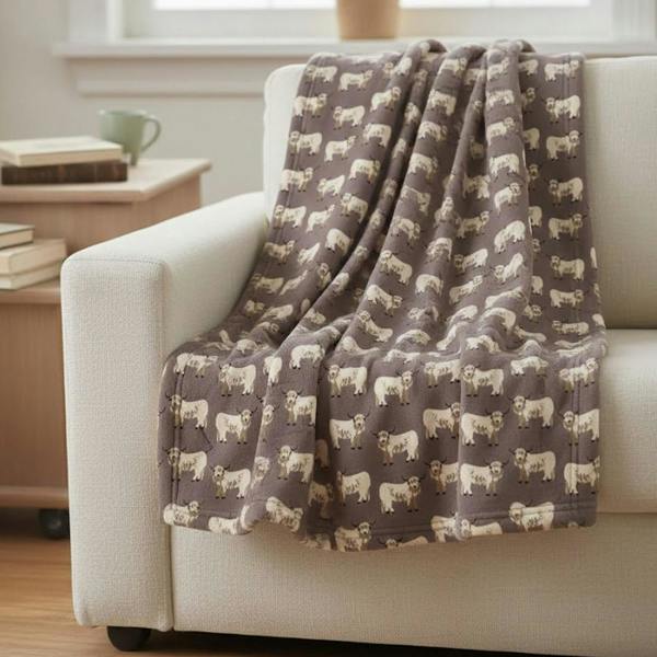 Highland Cow Mocha Throw 120x150cm