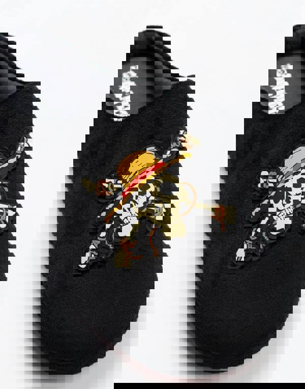 One Piece Mens Black Logo Mule Slippers