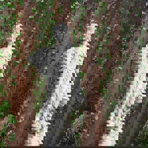 Conservatory Female Statue with Basket on a Fancy Pedestal