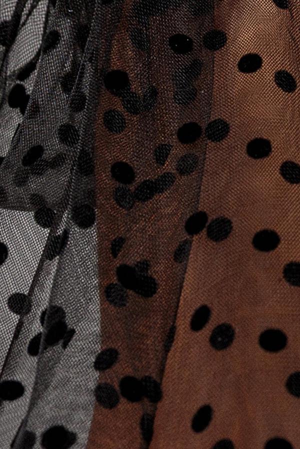Scuba & Polka Mesh Bella Bow Multiway Maxi Dress - Black DR5020