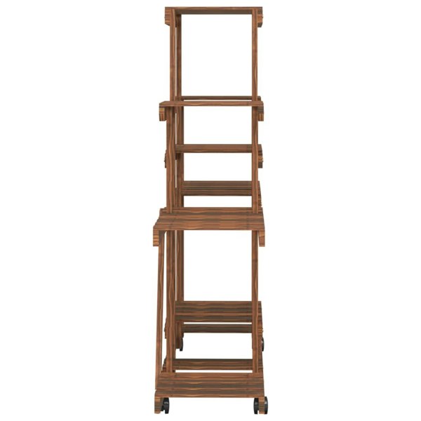 Berkfield Flower Stand with Wheels 110x25x101 cm Solid Wood Fir