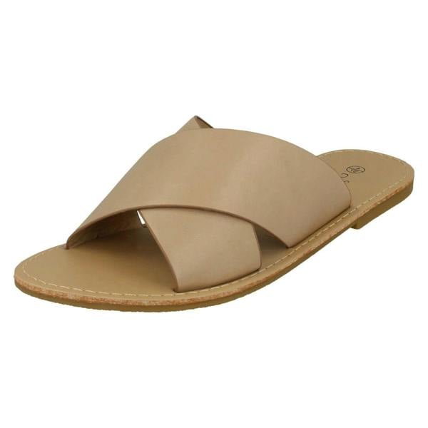 Savannah Ladies Savannah Flat X Strap Mules