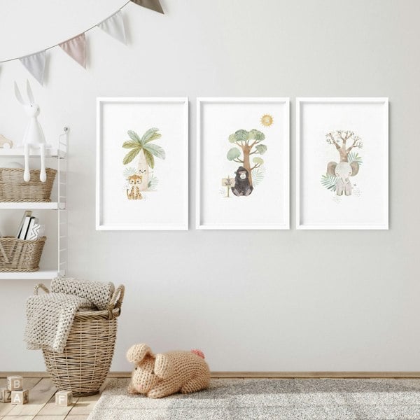 Safari Wall Art For Nursery | Set of 3 wall art prints