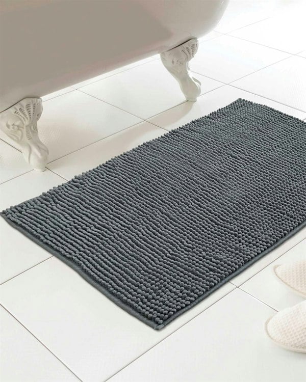 Country Club Chenille Loop Charcoal Bath Mat