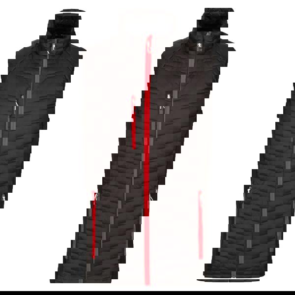 Regatta Professional Mens Quilted Hybrid Gilet - Black/Classic Red - 