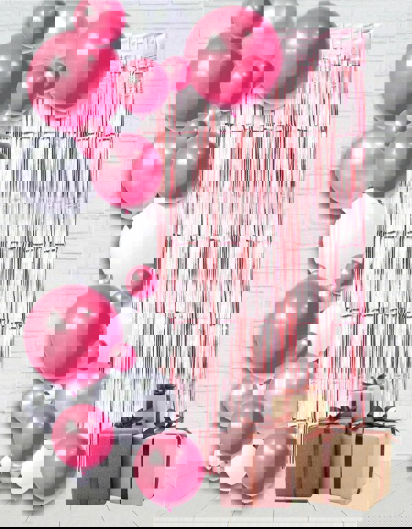 Cheetah Metallic Tinsel Curtain, 2M x 1M Green