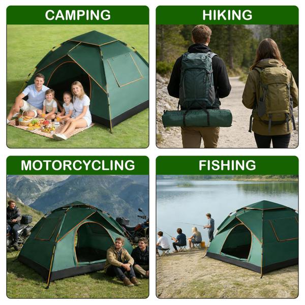 Leaper 3-4 Green Person Instant Pop-Up Tent