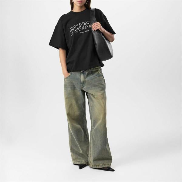 4th & Reckless Womens/Ladies Regular T-Shirt - Washed Black - 