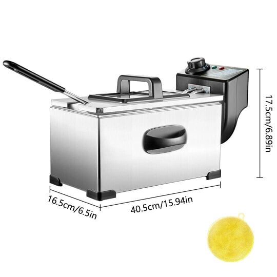 Havendro Adjustable Deep Fat Fryer Stainless Fat Fryer Metal Deep Fat Fryer