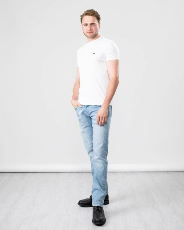 Lacoste Mens Crew Neck Pima Cotton Jersey T-Shirt - White 001