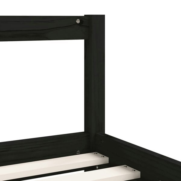 Berkfield Kids Bed Frame Black 80x200 cm Solid Wood Pine