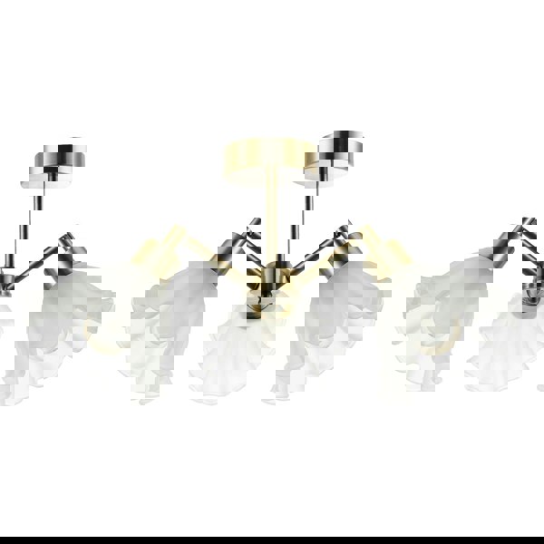 Traditional Ceiling Light Fitting with Frosted Scallop Glass Shades Image 1