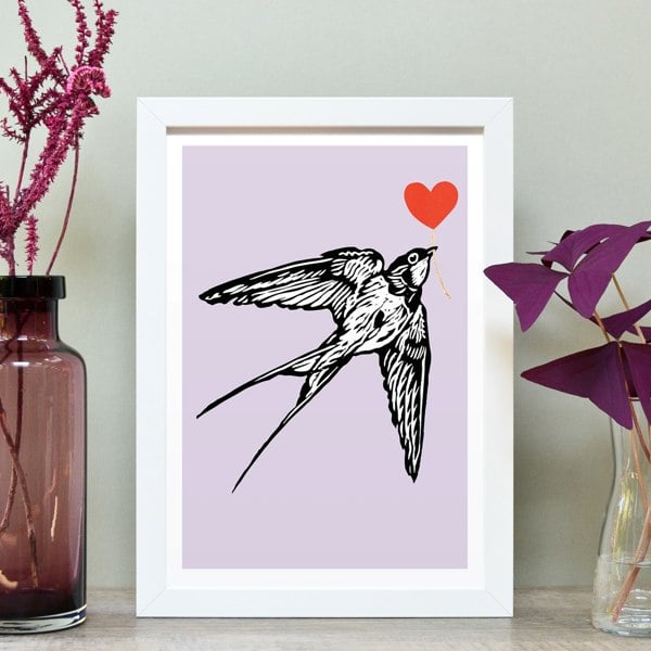 Hands & Hearts Swallow feathered friends print