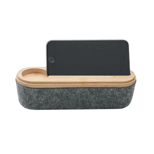 MidOcean Mile RPET Felt Pencil Case - Wood/Dark Grey - 