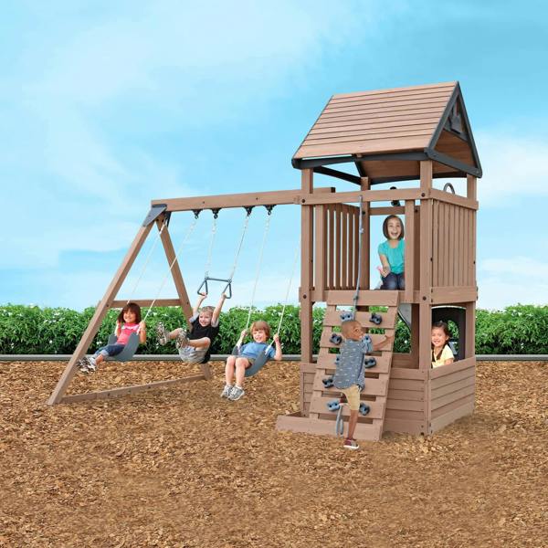 Driftwood Cove Wooden Climbing Frame Active Kids 4