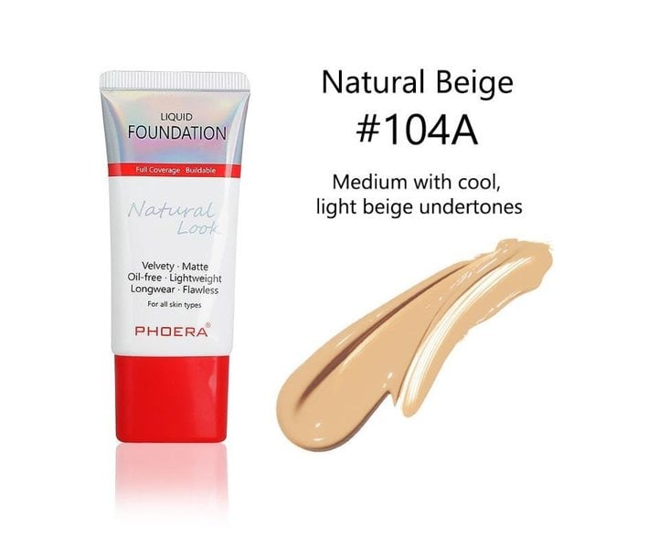 Phoera Liquid Full Coverage Foundation Soft Matte Waterproof Makeup 