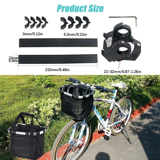 Havendro Bicycle Front Basket Foldable Bike Handlebar Bag Pet Carrier Frame Storage Pack