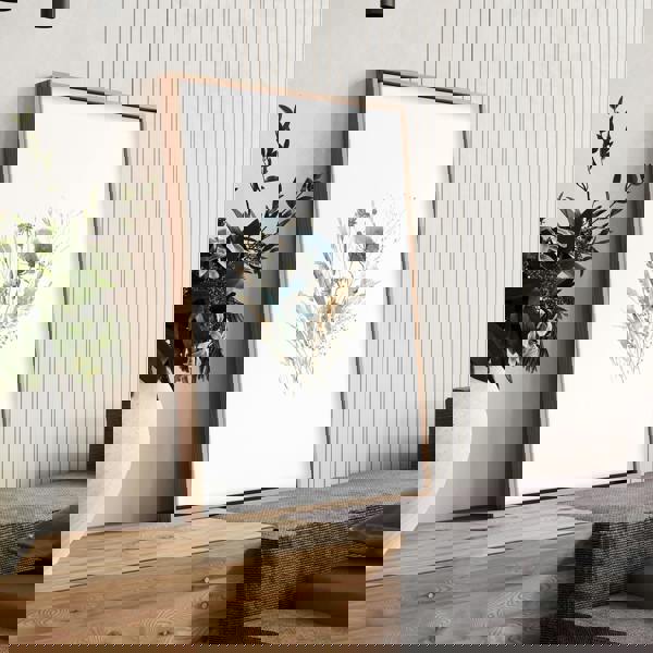 Blue Color Wall Art | Set of 3 Botanical Wall art Prints