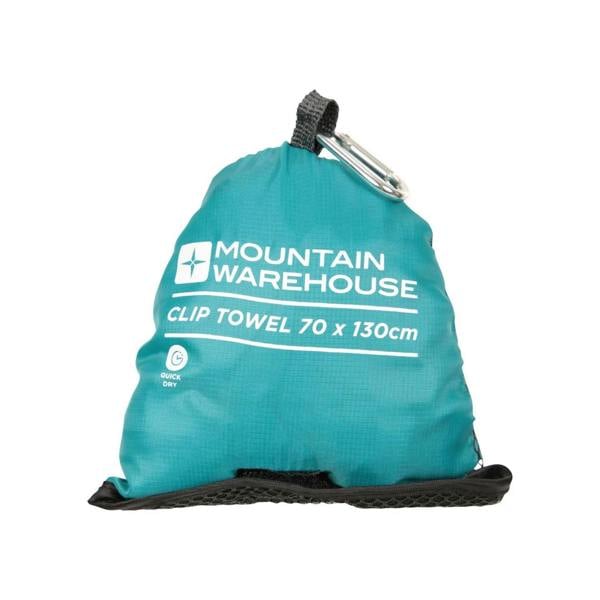 Mountain Warehouse Plain Clip Travel Towel - Teal - 