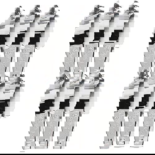 KAV Pack of 6 Stainless Steel Metal Referee Sports Whistle - Used by Coaches, Referees, Officials for School, Sports Training, Football, Basketball