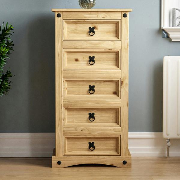 Vida Designs Corona 5 Drawer Narrow Chest