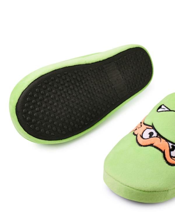 Teenage Mutant Ninja Turtles Mens Green Character Face Mule Slippers
