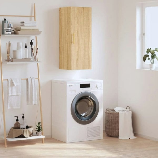 Berkfield Wall Mounted Cabinet Sonoma Oak 34.5x34x90 cm