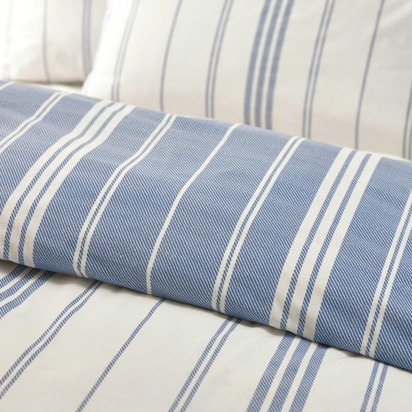 Catherine Lansfield Harbour Stripe Reversible Duvet Cover Set