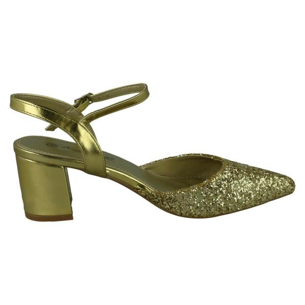 Anne Michelle Ladies Anne Michelle Mid Block Heel Closed Toe Sandals F90123