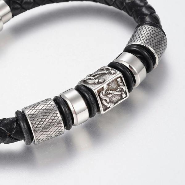Aye Do Gifts Men's Nautical Black Leather Bracelet