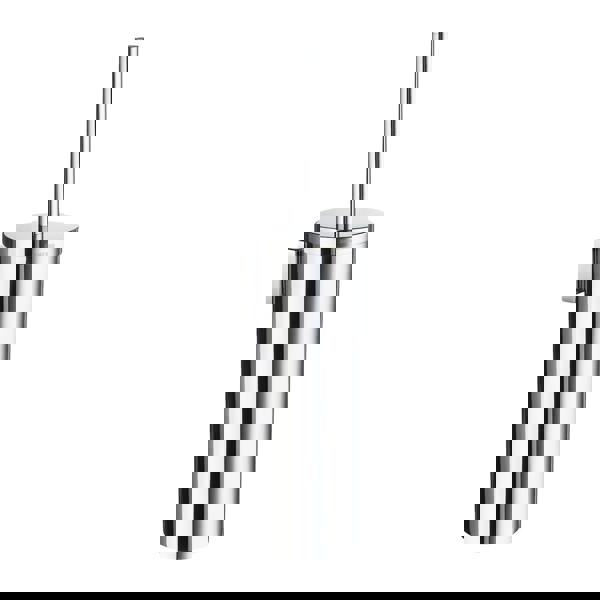 Polished chrome toilet brush and holder