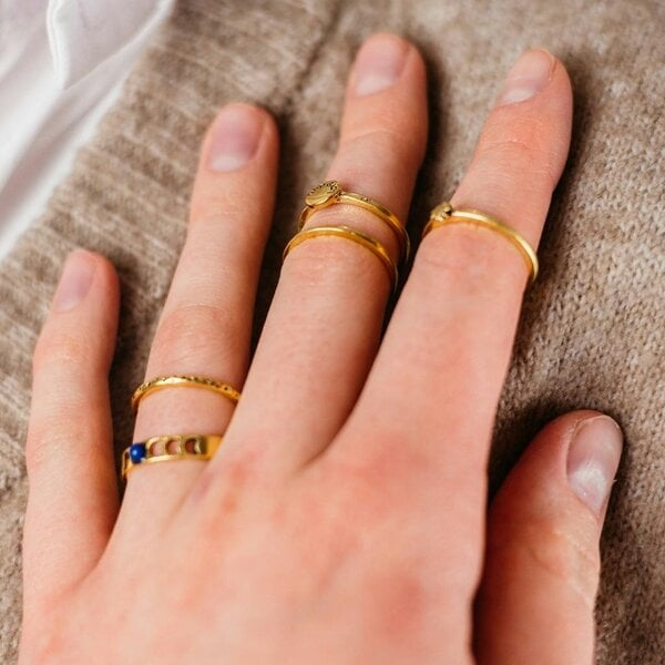 The Colourful Aura 5 Pcs Set Golden Bohemian Vintage Tribal Metallic Fashion Fingers Rings