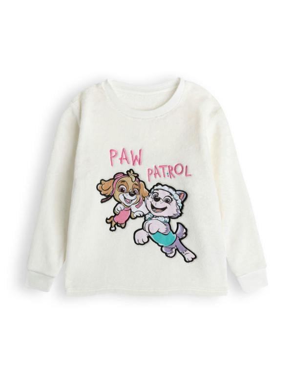 Paw Patrol Girls Off-White Character Long Sleeve Long Leg Pyjama Set