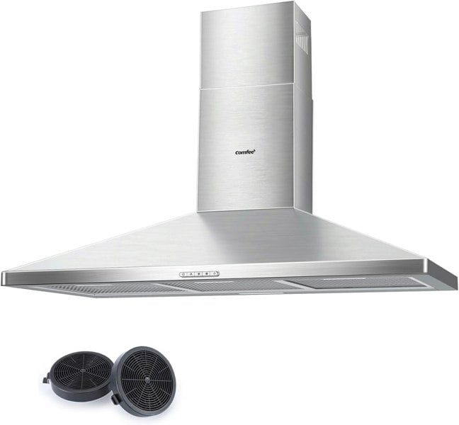 COMFEE' 90cm Chimney Cooker Hood with LED and Recirculating & Ducting System Living and Home 
