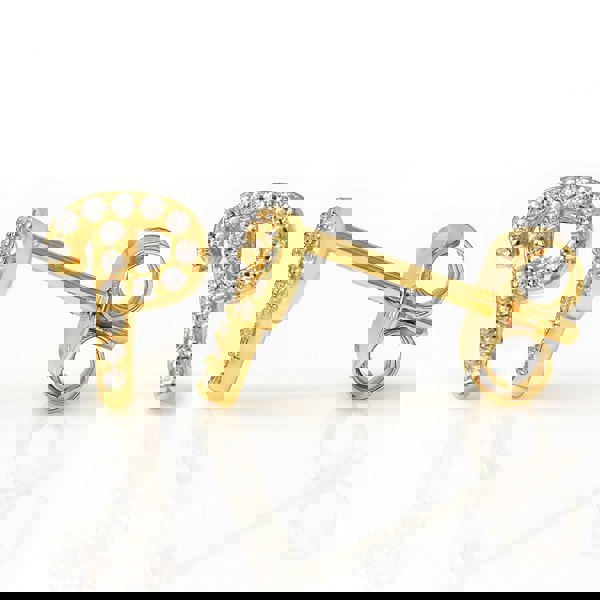 Say It With Luxe CZ Initial Earrings - Yellow Gold Plated