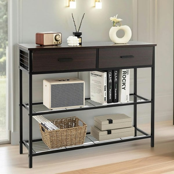 Rafaelo Mobilia Console Table With 2 Drawers & 2 Shelves