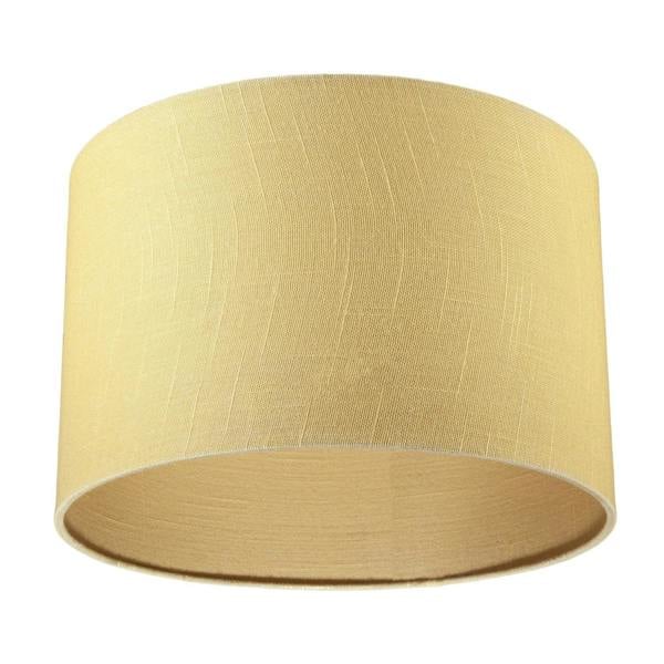 Designer Soft Mellow Yellow Textured Linen Fabric Circular Lamp Shade Image 5