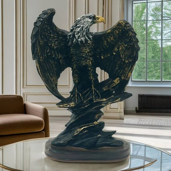 Eagle Statue Resin Ornament - Home & Office Decor Symbolising Wealth, Freedom, and Power | Unique Birthday or Valentine Gift