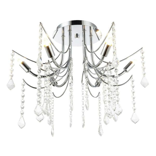 Elegant Semi Flush Chandelier Ceiling Light Fitting in Polished Chrome Image 4