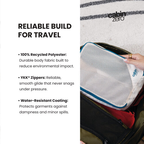 CabinZero Classic Packing Cube (Large), Rollable Organiser with Mesh Window for Bulkier Items